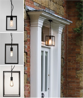 Porch Lantern Black Frame and Clear Glass IP23