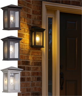 Flush Exterior Wall Light with Seeded Glass IP54 Rated