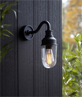 Industrial Swan Neck Exterior Wall Light