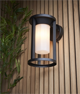 Contemporary Curved Caged Exterior Wall Light