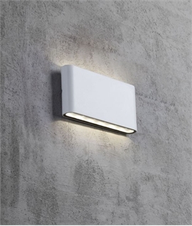 Slim LED Exterior Up & Down Wall Light - Width 175mm