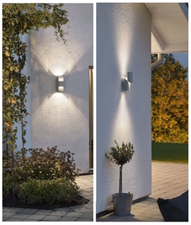 Dual Light LED Exterior Wall Light - Round Design