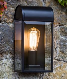 Contemporary Single Lamp Glazed Half-Lantern with Rolled Top