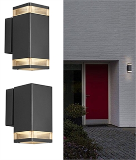 Square Exterior Wall Light - Single or Twin Lamp