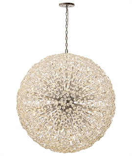 Chrome & Crystal Extra Large Spere Pendant Dia 1.5m