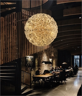 French Gold & Crystal Extra Large Spere Pendant Dia 1.5m