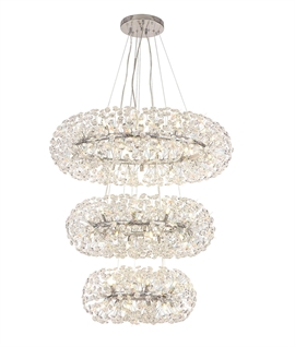 3 Tier Pendant with K9 Crystals - 3 Metre Drop 