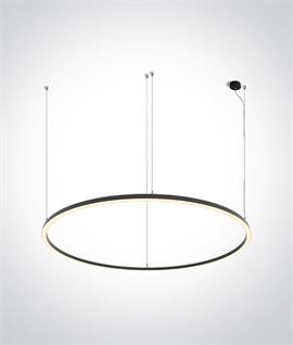 Extra Large Black LED Ring Pendant - Diameter 1.8 Metres 
