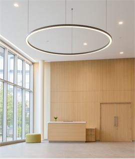 1.8m Extra Large Circular Pendant Light – Black, 100W LED 6500 Lumen