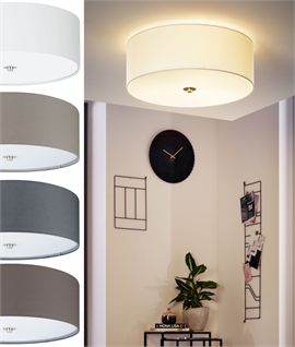 Flush Mounted Ceiling Light Fixed Drum Shade with Diffuser - 4 Options