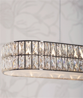 Stunning Linear 670mm Wide Oval LED Pendant