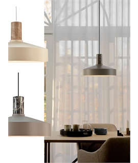 Faux Marble & Metal Shade Scandinavian Pendant