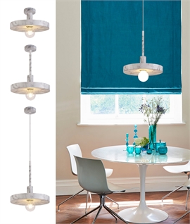 Marble Effect Single Pendant - Adjustable to Semi-Flush