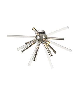 Felipe Semi Flush 8 Light G9, Clear & Chrome-Polished Chrome