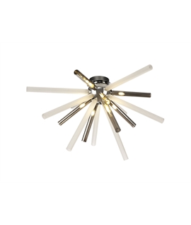 Felipe Semi Flush 8 Light G9, Smoked & Frosted-Polished Chrome
