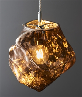 Modern Pendant Light with Volcanic Glass Design