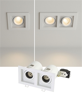 Fire rated Adjustable Grid Downlights - Single, Double & Triple Options for Mains GU10