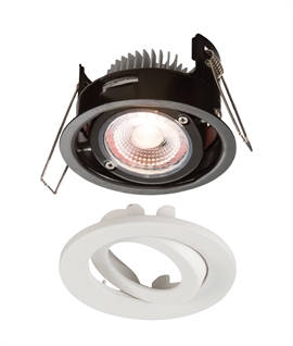 Adjustable Low Profile Advanced LED Fire Rated Downlight - Matt White