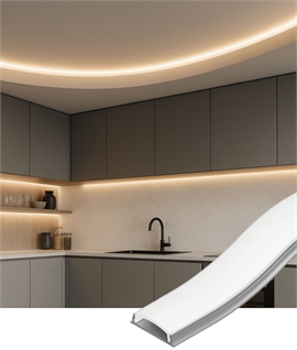 Flexible Aluminium LED Profile for Curved Surfaces - 2m for LED Strips up to 13mm, Bend on Site in Anodised Aluminium Finish