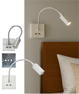 Bedside LED Reading Light - Fits into a UK 1-Gang Back Box