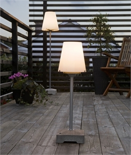 Exterior Showerproof Floor Lights with Opal Shade