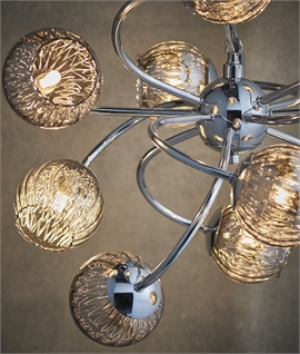 Contemporary Large Swirl Chrome 12 Light Pendant