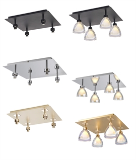 Flush Square Ceiling Light - 4 or 13 Light for Optional Shades