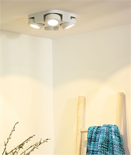 Stylish and Modern Flush Mounted 4 Spot Ceiling Light