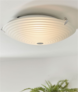 Domed Flush Mounted Glass Ceiling Light - Ring Design