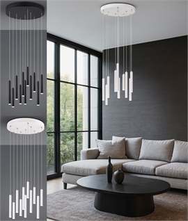 Flush Round Ceiling Plate with 11 Tubular Shade 11 Pendants