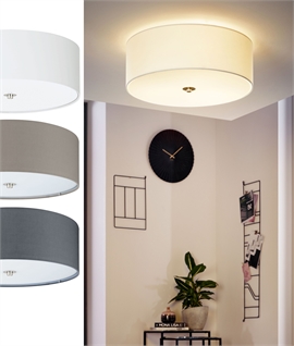 Flush Mounted Ceiling Light Fixed Drum Shade with Diffuser - 3 Options