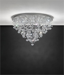 Crystal Flower Flush Pendant Light