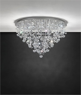 Crystal Flower Flush Pendant Light