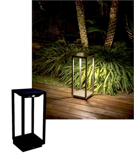 Modern Cage Design Black Solar Powered Path Light
