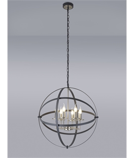 Frentzen Pendant, 6 x E14, Anthracite-Satin Nickel