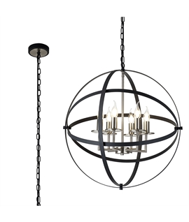 Frentzen Pendant, 6 x E14, Anthracite-Satin Nickel