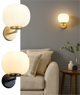 Frosted Glass Oval Ball Sphere Wall Light - 2 Options