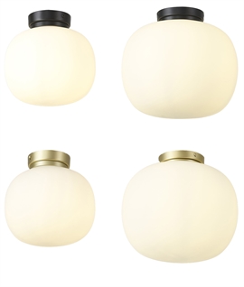 Flush Frosted Glass Globe Ceiling Light - 2 Sizes