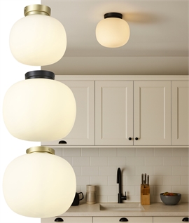 Flush Frosted Glass Globe Ceiling Light - 2 Sizes