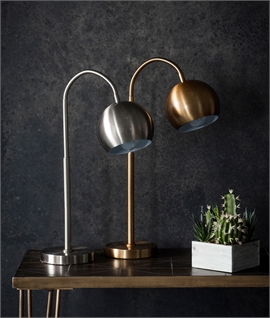 Fully Flexible Task Table Lamp - Brushed Chrome or Brass
