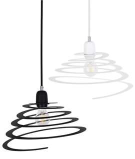 Contemporary White or Black Swirl Pendant Light