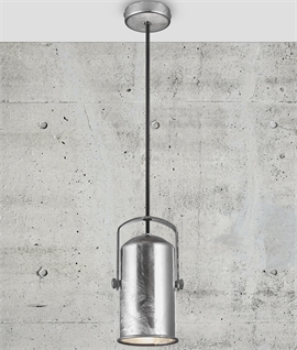 Galvanised Industrial Style Adjustable Pendant Light