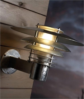 Galvanised Scandi-Style Exterior Wall Light Proj 345mm