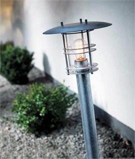 Galvanized Exterior Scandi-Style Bollard Post Light
