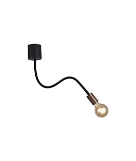 Garrett Flexible Ceiling 1 Light E27, Satin Black-Brushed Copper