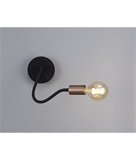 Garrett Flexible Switched Wall Lamp, 1 Light E27, Satin Black-Brushed Copper