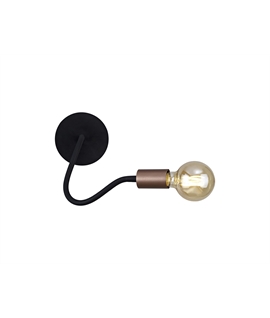 Garrett Flexible Switched Wall Lamp, 1 Light E27, Satin Black-Brushed Copper
