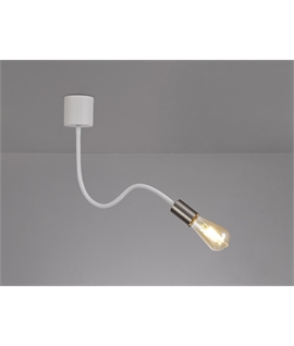 Garrett Flexible Ceiling 1 Light E27 Satin White-Satin Nickel