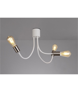 Garrett Flexible Ceiling 3 Light E27 Satin White-Satin Nickel