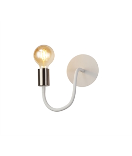 Garrett Flexible Switched Wall Lamp, 1 Light E27 Satin White-Satin Nickel